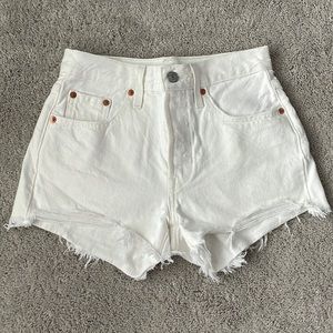 White Levi 501 Shorts